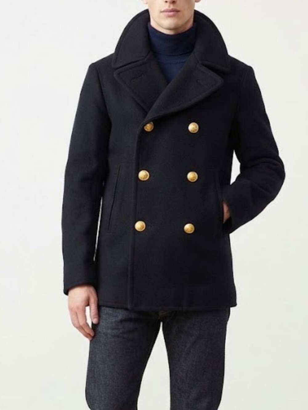 Vintage 1967 US Navy Wool Kersey Peacoat size 34 Eagle Buttons